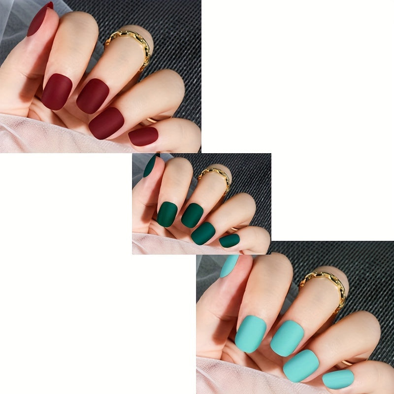 288pcs Matte Press On Nails for Women - Short Oval Frosted False Nails
