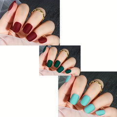 288pcs Matte Press On Nails for Women - Short Oval Frosted False Nails