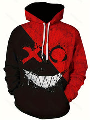 Men's Graffiti Face Hoodie Active 3D Print Sweatshirt