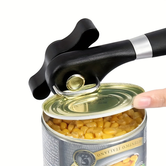 Easy Grip Manual Can Opener with Safety Lid for Kitchen Use