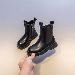 Girls Casual Solid Boots with Zipper Lightweight Non Slip Boots