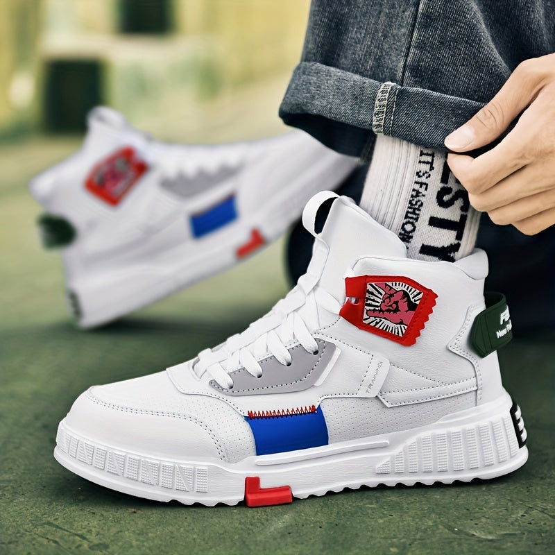 Men's Colorful High Top Lace Up Sports Sneakers