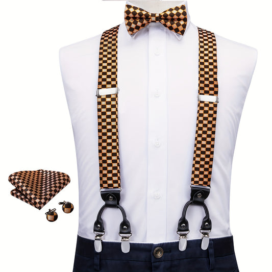 Men's Y Braces Suspenders Bow Tie Set