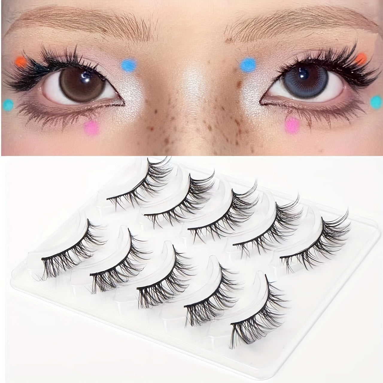 Fox Eye Eyelashes 5 Pairs False Eyelashes Simulated Thai Makeup