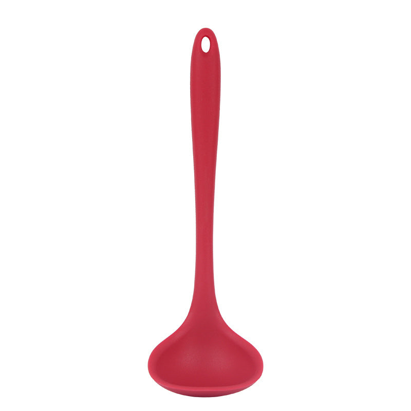 Silicone Long Handle Soup Spoon High Temp Resistant Non Stick Easy Clean