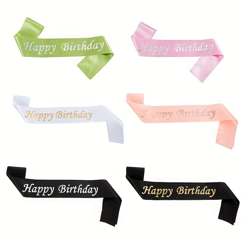 Colorful Happy Birthday Shoulder Belt for Women