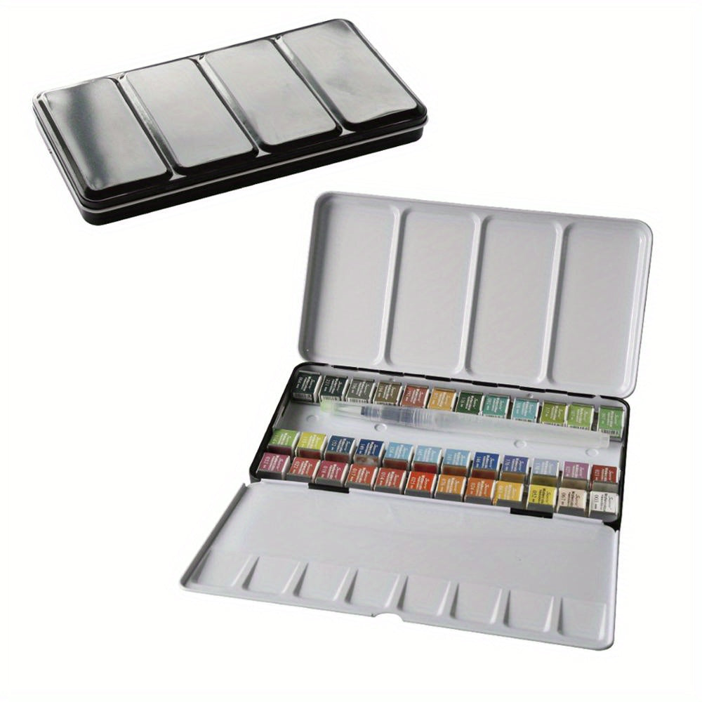 12 24 36 48 Colors Solid Watercolor Paints Set With Paintbrush