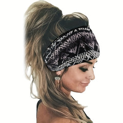 Boho Style Elastic Sports Headband Wide Brim Yoga Headband