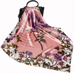 Large Satin Square Scarf Bandana Classic Print