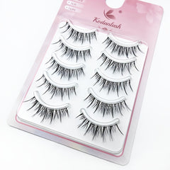 5 Pairs Manga Silk Eyelashes Cluster False Full Strip False Lashes
