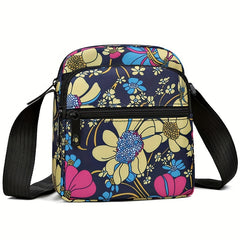 Women's Floral Print Messenger Bag Lightweight Nylon Crossbody Sling