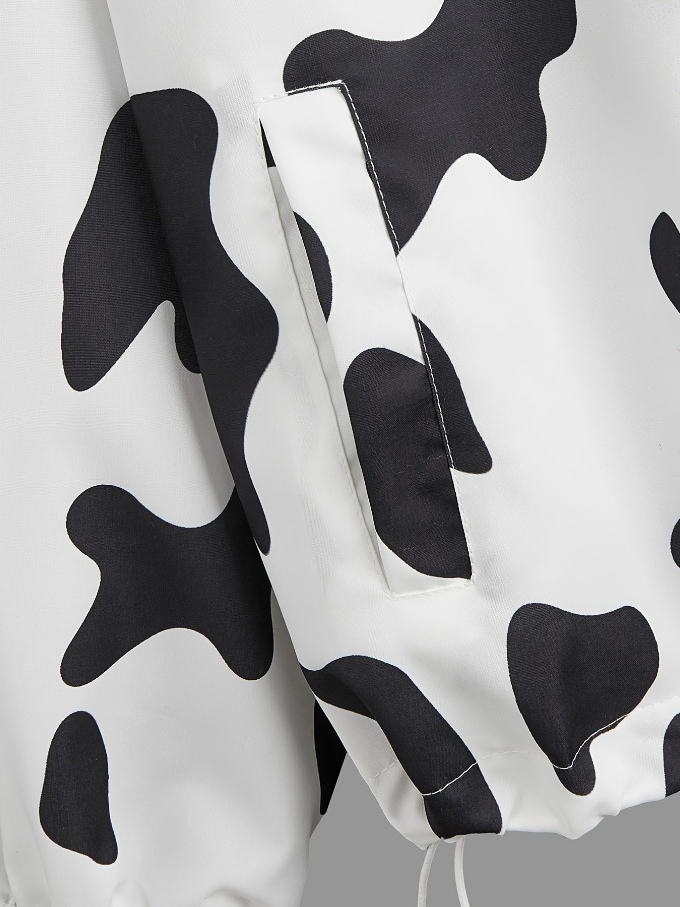 Cow Print Zip Up Hooded Jacket Y2K Coat