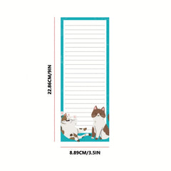 60 Sheets Cat Magnet Notepad Summer Theme Lists