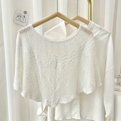 Ruffles Cape Knitted Women Shawl Windproof Wrap Scarf