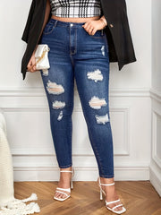  High Rise Ripped Skinny Jeans