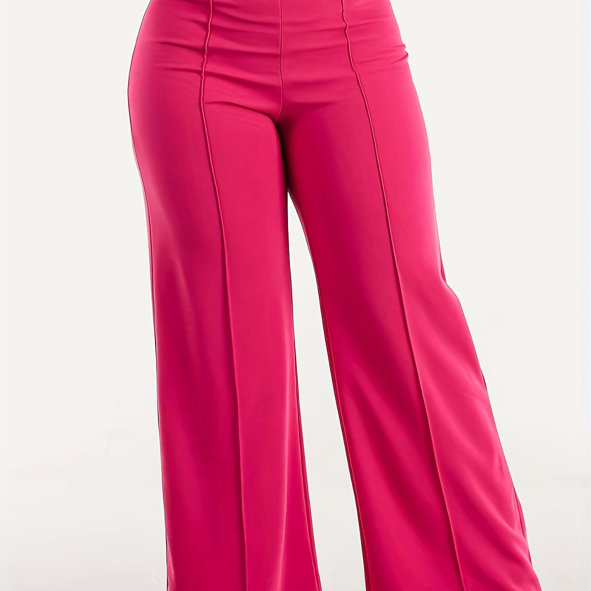  Casual Pants Women's Plus Solid Stitching Elastic High Rise