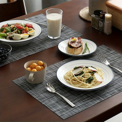 4pcs PVC Placemats Non Slip Washable Vinyl Placemats Style Plaid Pads