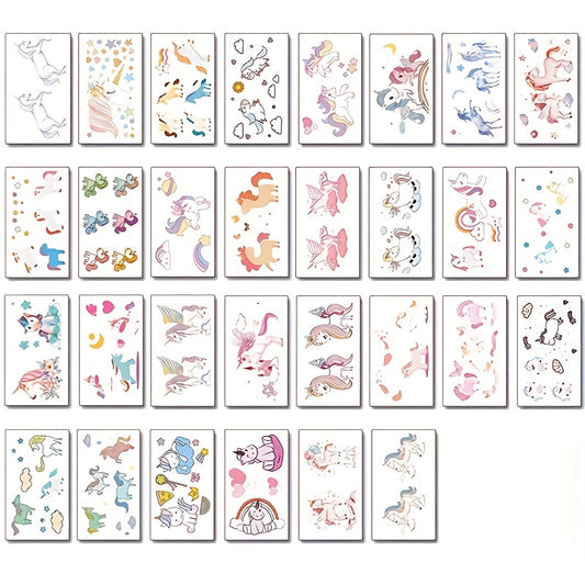 Cartoon Rainbow Unicorn Waterproof Tattoo Stickers