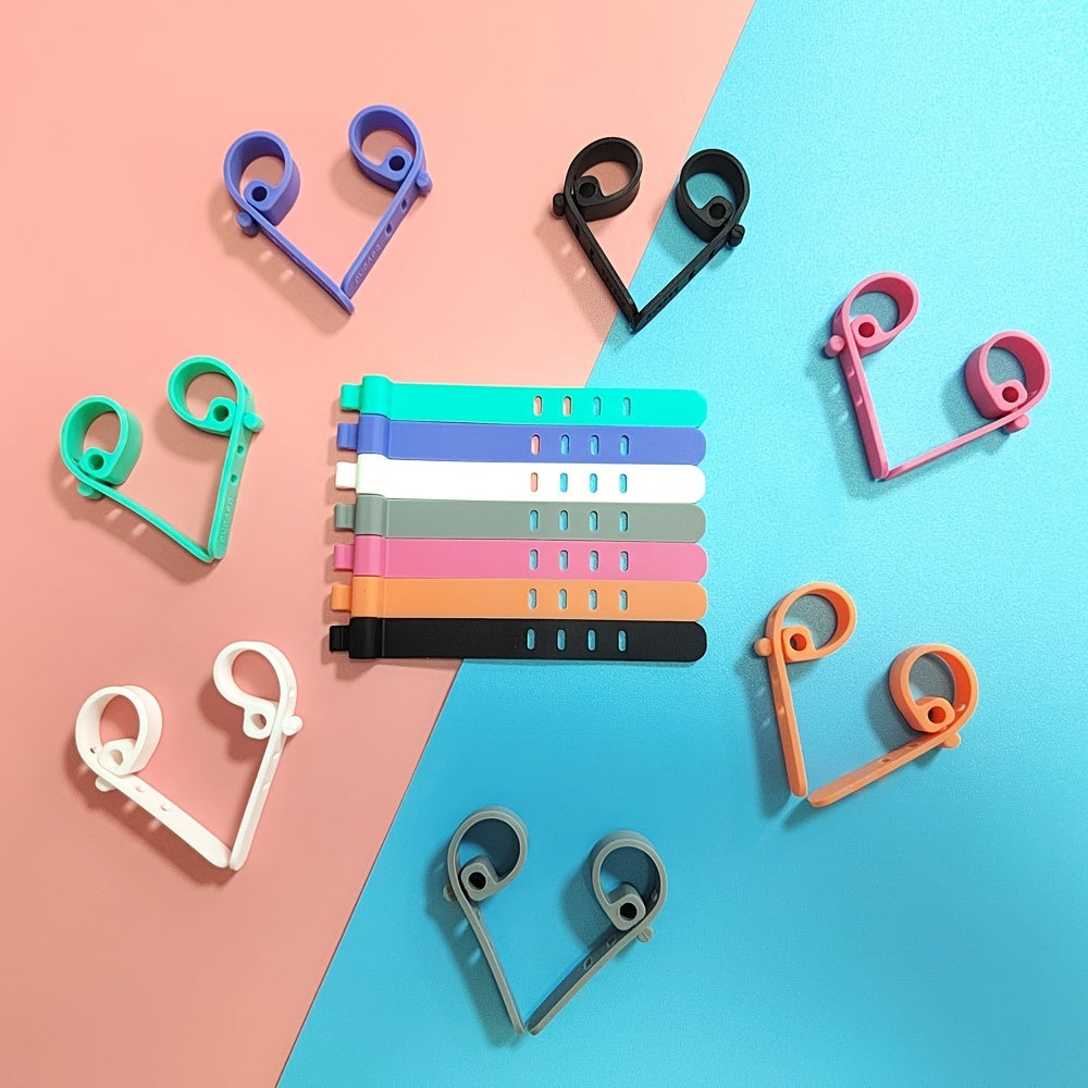 10pcs Silicone 4 Hole Flat Data Cable Ties