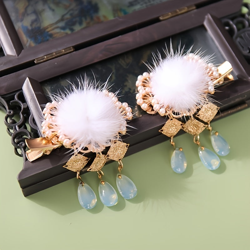 Chinese Style Hanfu Hair Clip Tassel Metal Hairpin Vintage Cheongsam Accessories