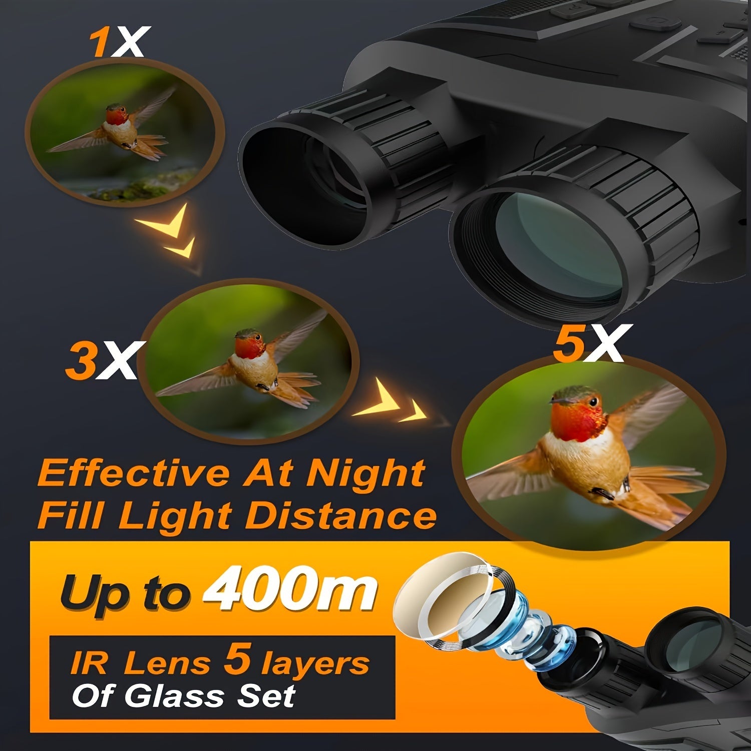 Night Vision Goggles 1080P Digital Infrared Binoculars with Infrared Lens
