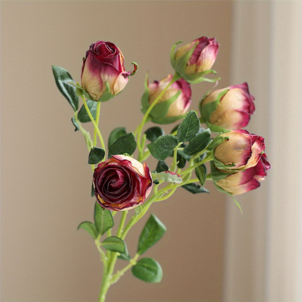 Artificial Rose With 7 Heads Bulk Bouquets Real Touch Faux Flowers
