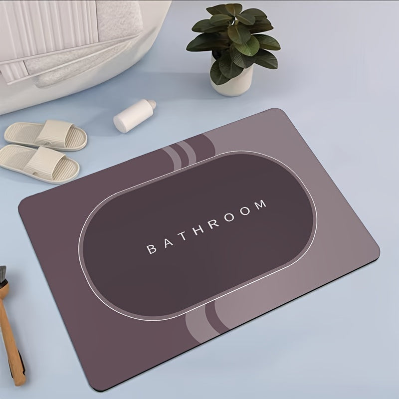 1pc Bathroom Mat Floor Mat Modern Rug Non Slip Absorbent Quick Dry Grey