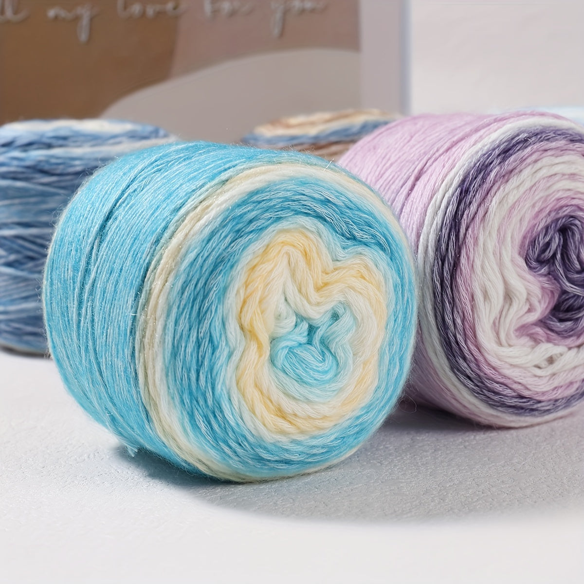 Gradient Woven Thread Wool Cotton Cake Christmas Scarf Yarn