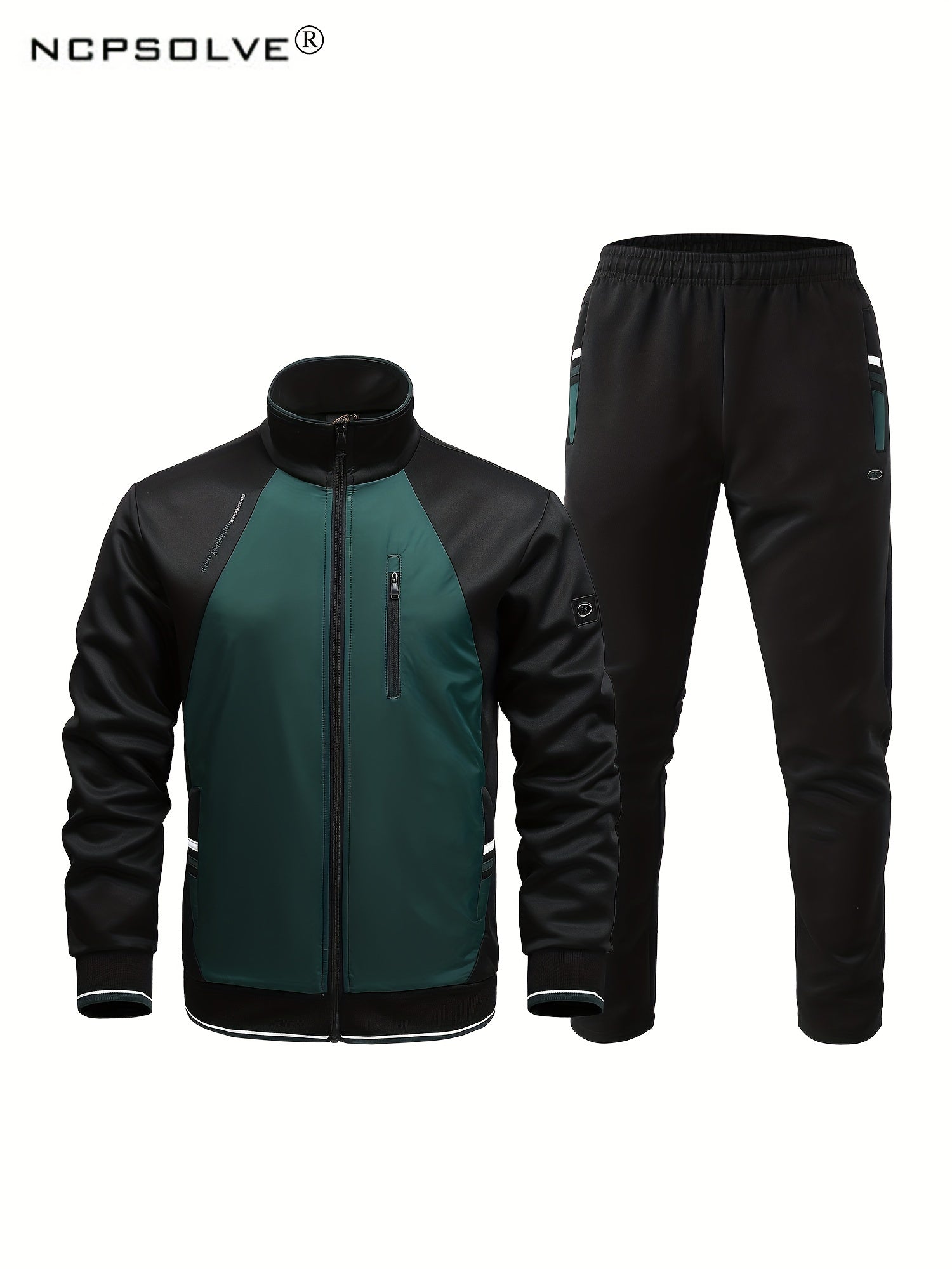 Men's Zip Up Jacket & Pants Set, Stylish 2pcs