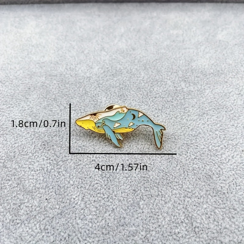 Whale Enamel Badges Brooches DIY Clothing Collar Accessories for Men