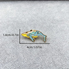 Whale Enamel Badges Brooches DIY Clothing Collar Accessories for Men