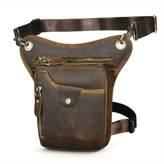 Top Layer Cowhide Waist Bag Classic & Stylish Fanny Pack for Travelers