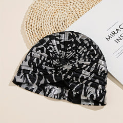 Hot Stamping Turban Cap Elastic Head Wrap Hair Bonnets Women Ramadan Beanies
