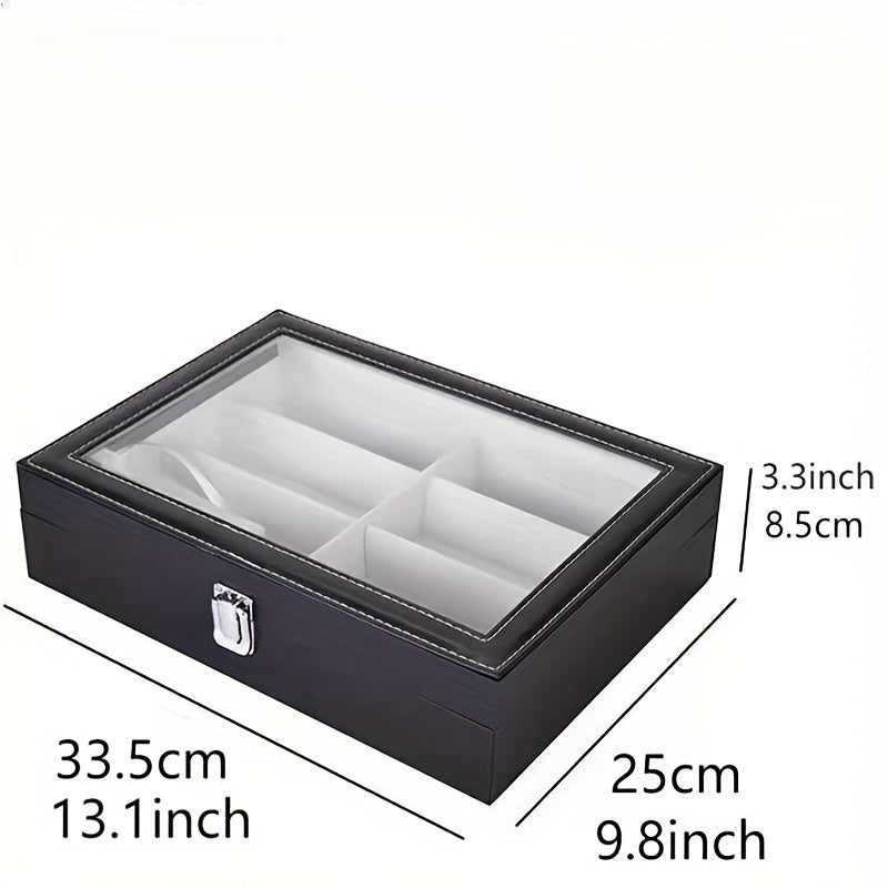 8 Slots Sunglasses Organizer PU Leather Eyewear Display Case