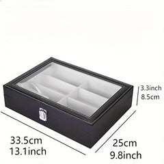 8 Slots Sunglasses Organizer PU Leather Eyewear Display Case