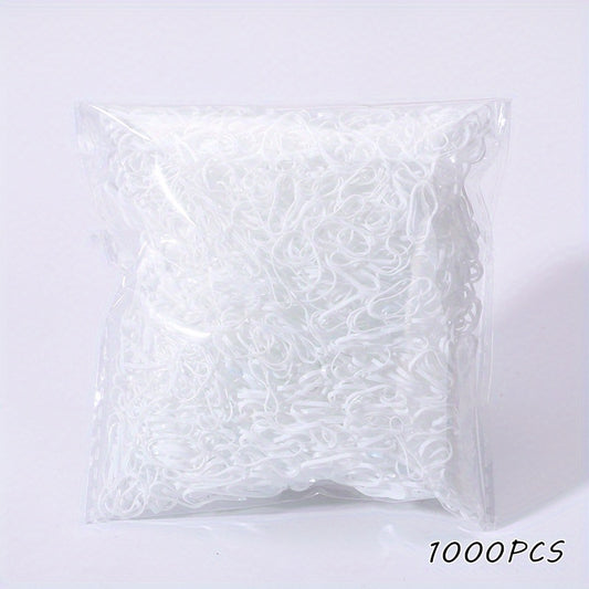 1000pcs Girls Mini Elastic Disposable Colorful Hair Ties Set