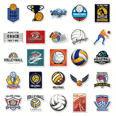 50pcs Volleyball Mixed Stickers for Luggage Skateboard Waterproof Teens Adults