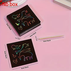 50pcs Rainbow Scratch Art Kit Unleash Hidden Designs with Bright Colors