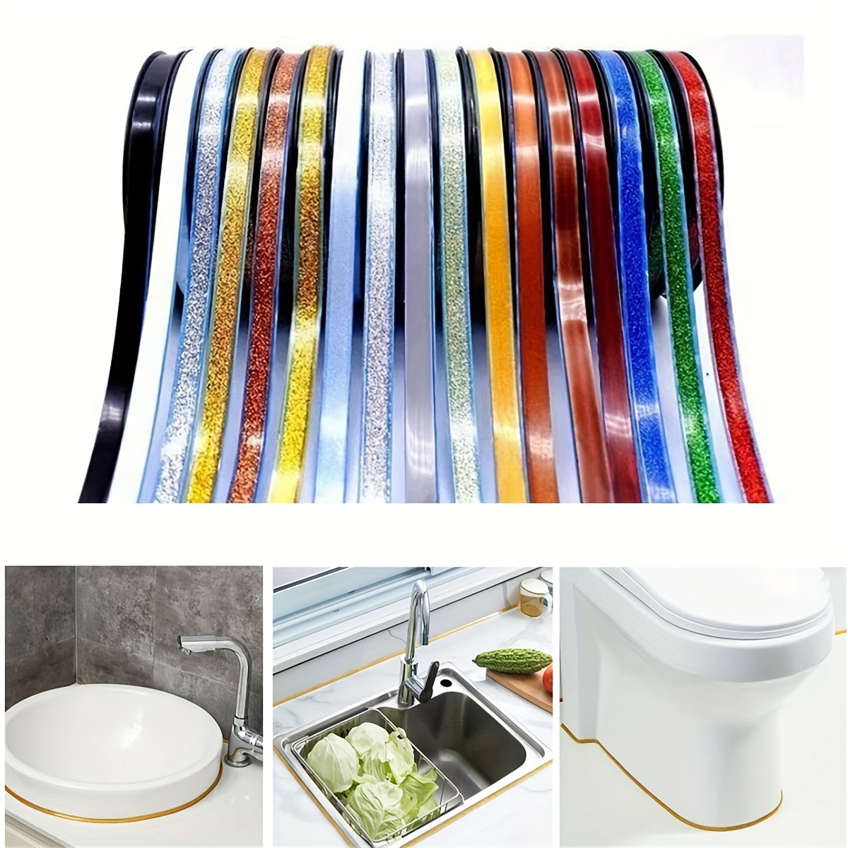 6M Self Adhesive Ceramic Tile Gap Tape Kitchen Bathroom Waterproof Seam Tape