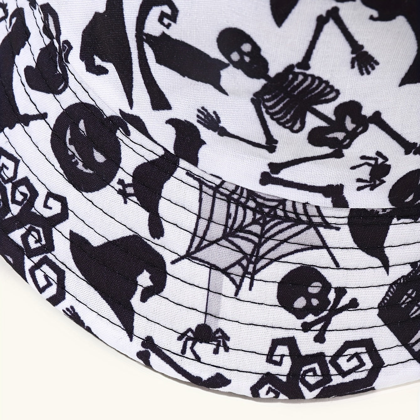 Ghost Print Bucket Hat Halloween Lightweight Basin Hat