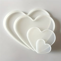 4pcs Heart Resin Mold Love Heart Shape Epoxy Mold