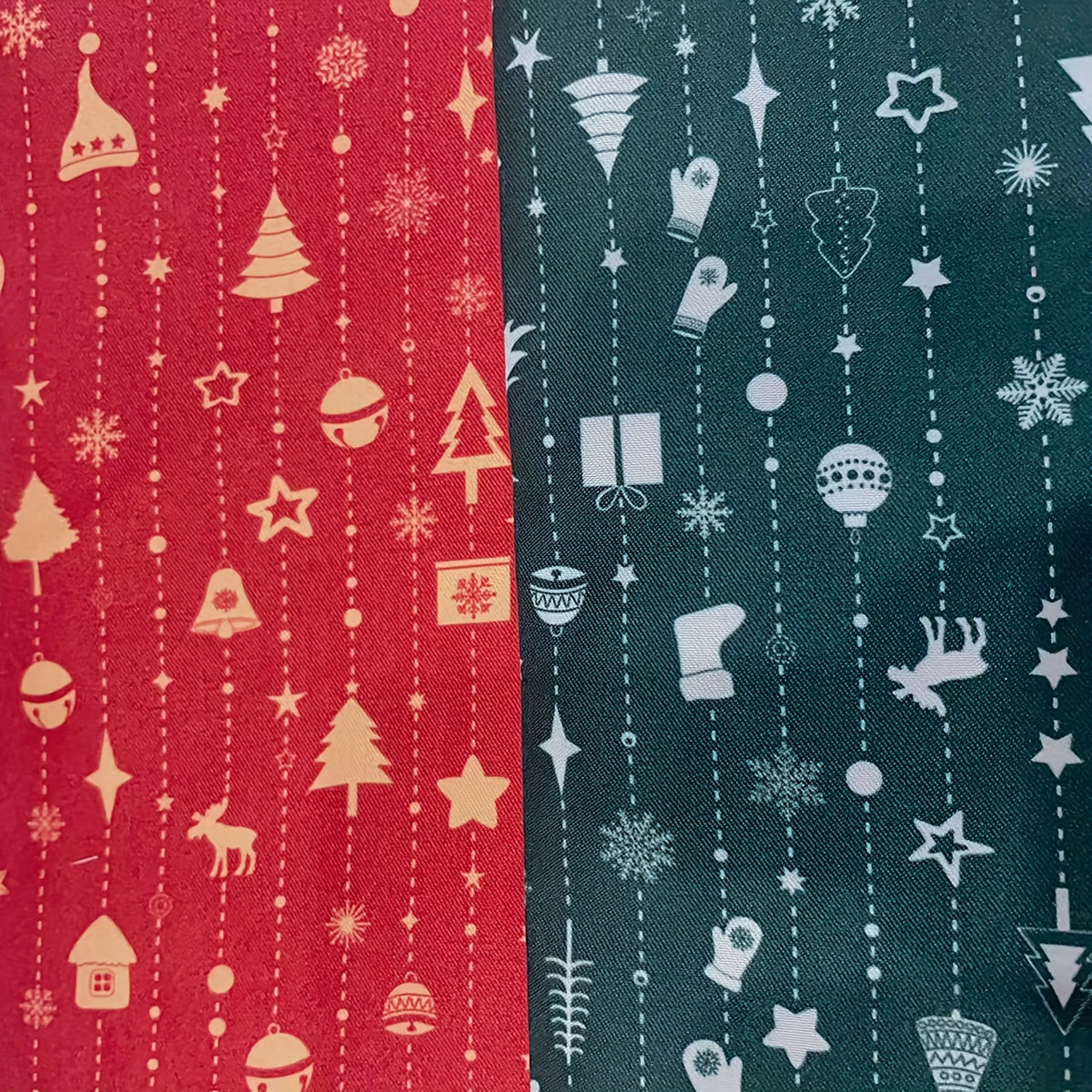 6pcs Christmas Fabric Assorted Pre-Cut Pack for DIY Bow Clothing Craft Doll Cost
