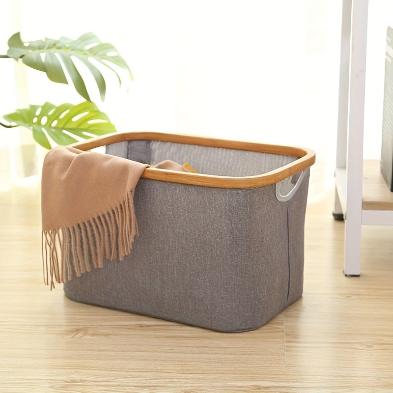 Bamboo Fabric Laundry Basket Toy Storage Box