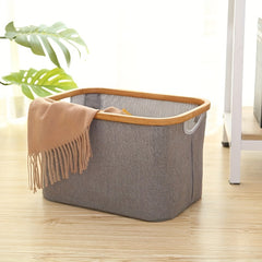Bamboo Fabric Laundry Basket Toy Storage Box