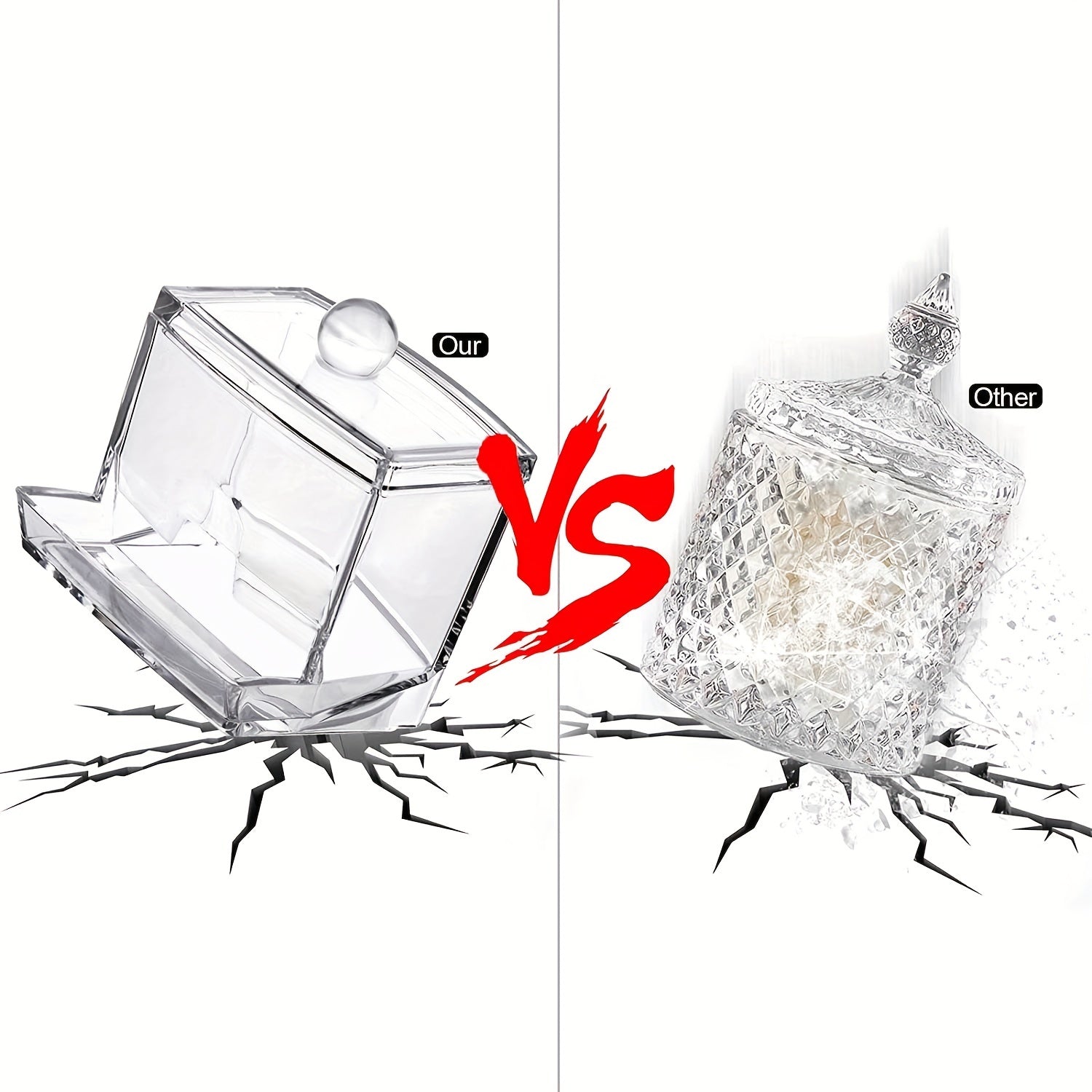 Clear Acrylic Cotton Swab Holder Bathroom Canister