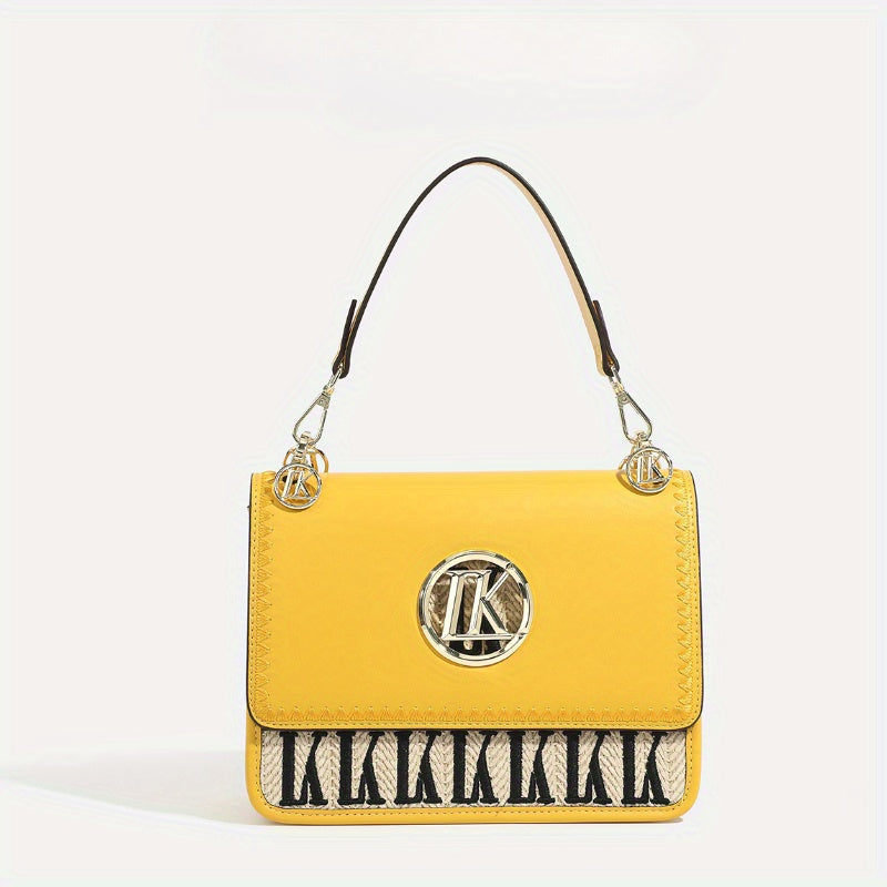 Floral Print Crossbody Bag Beige Yellow