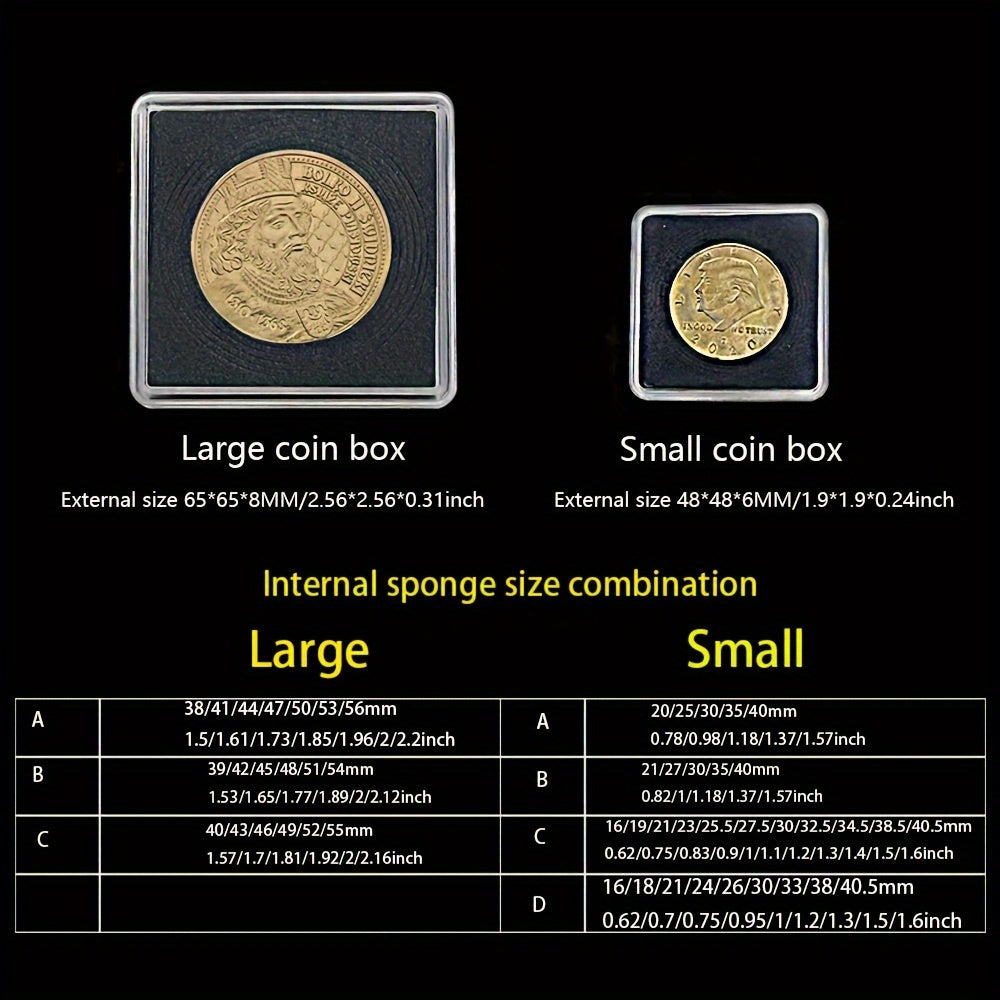10PCS Square Coin Protective Box Acrylic Coin Display Box