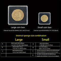 10PCS Square Coin Protective Box Acrylic Coin Display Box
