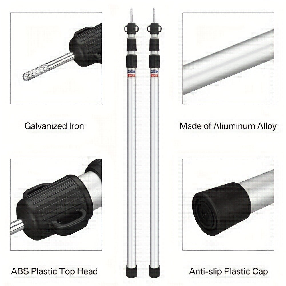 2pcs Telescopic Aluminum Tent Poles 2x230cm