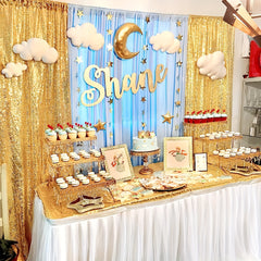 2pcs Sequin Backdrop Curtains Glitter Photo Booth Backdrops Curtains